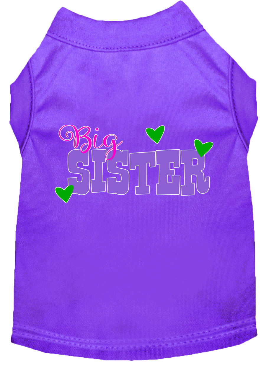 Big Sister Screen Print Dog Shirt Purple XXXL